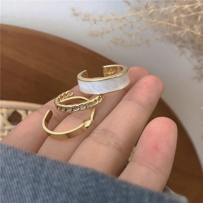 Golden Harmony Ring Set