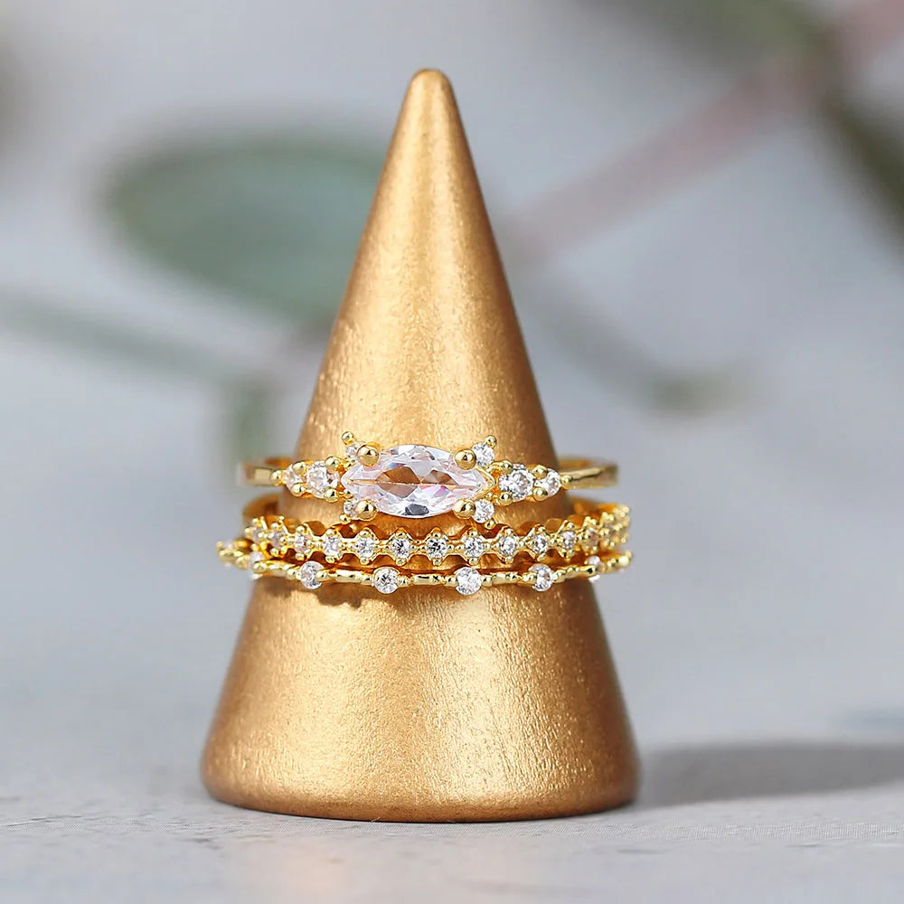 Golden Radiance Ring Set