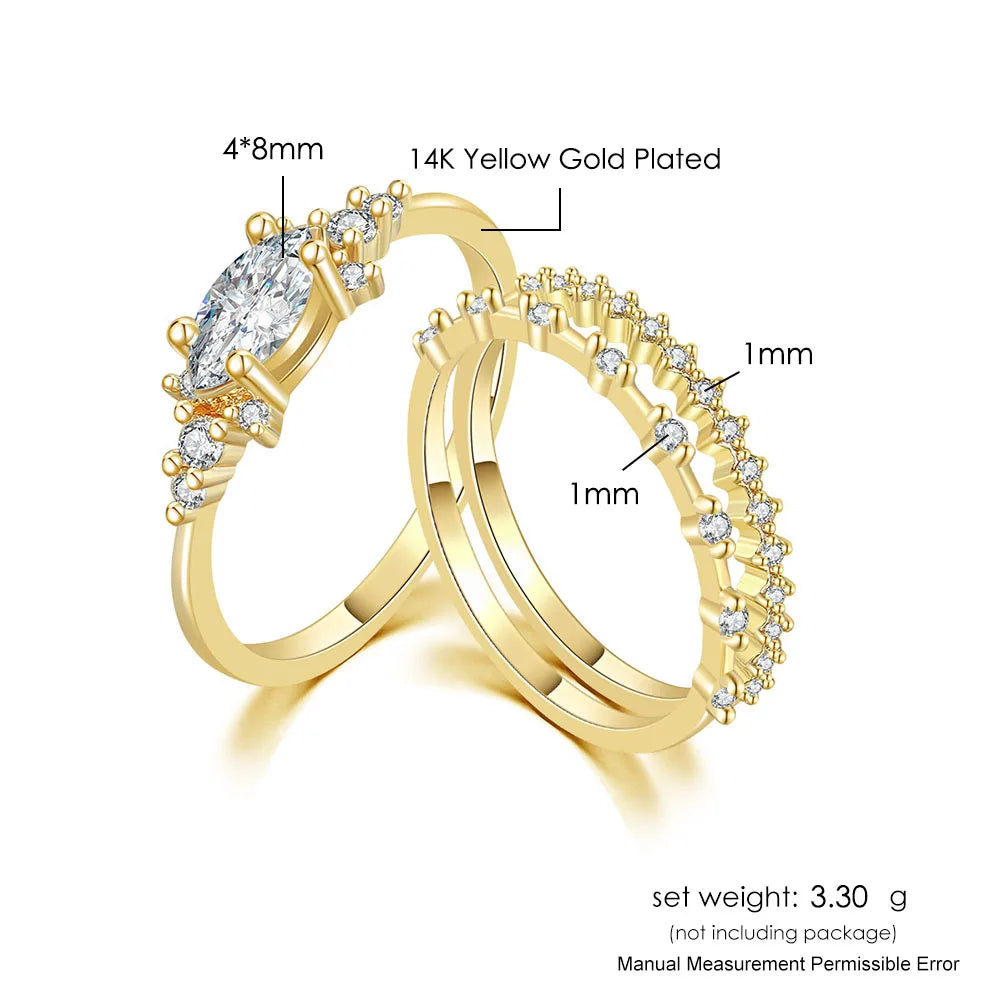 Golden Radiance Ring Set