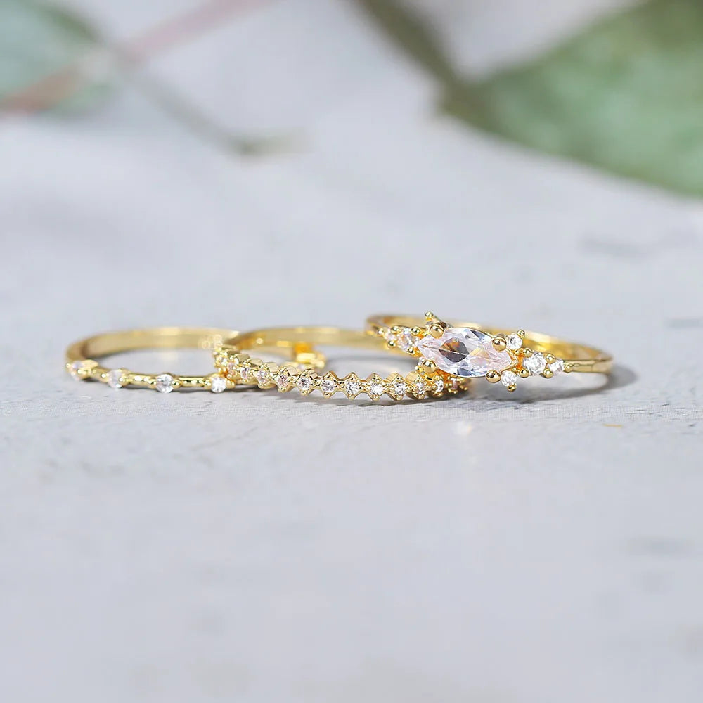 Golden Radiance Ring Set