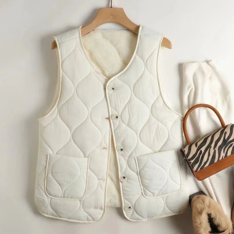 Soft Button-Up Fleece Vest