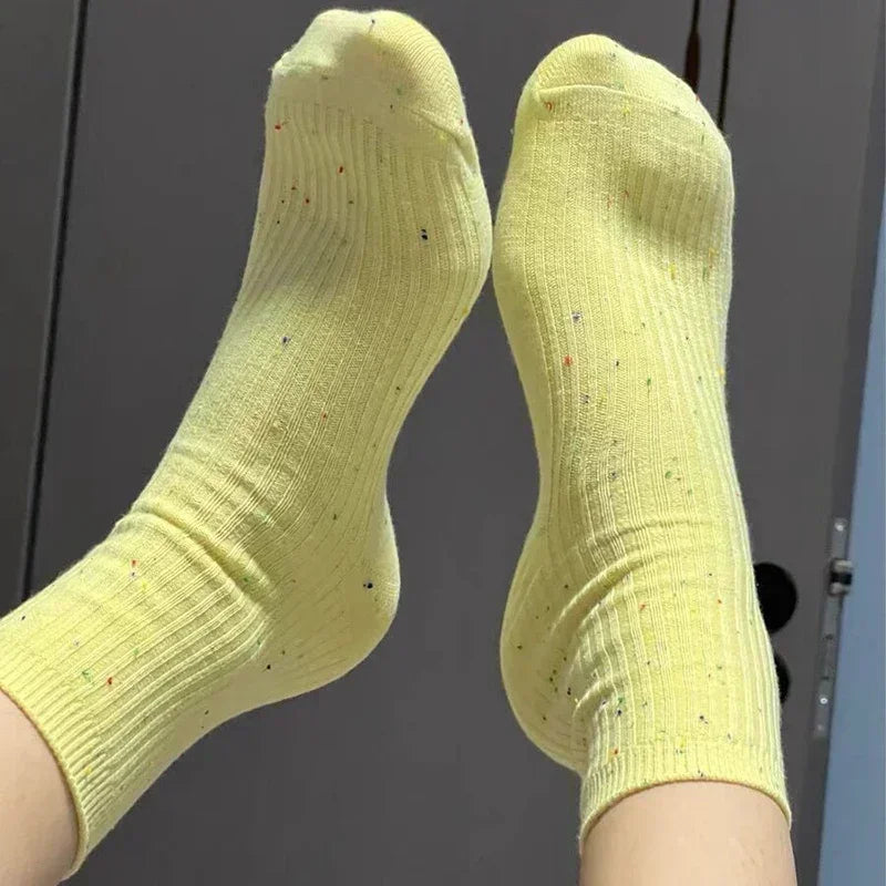 Colorful Speckled Cotton Socks