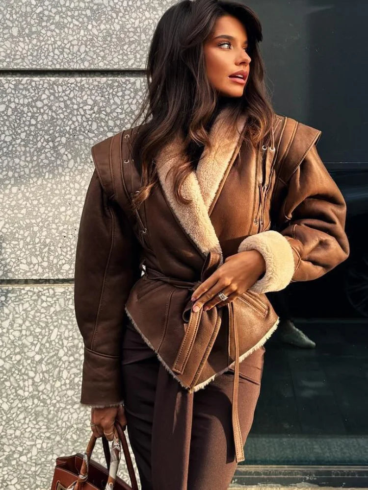 Café Chic Faux Fur Coat