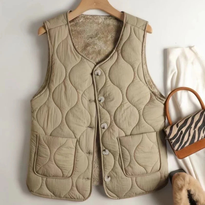 Soft Button-Up Fleece Vest