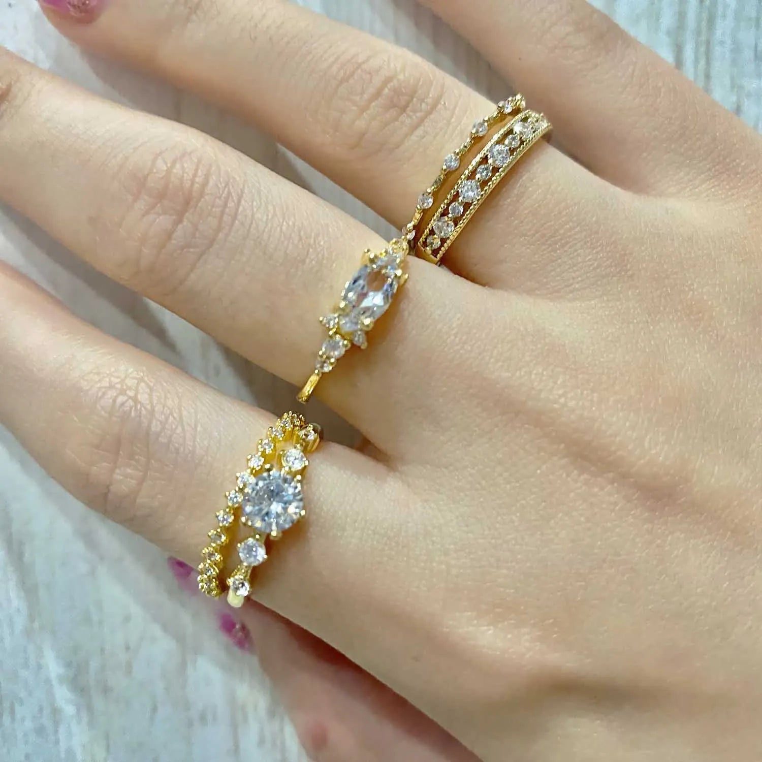 Golden Radiance Ring Set