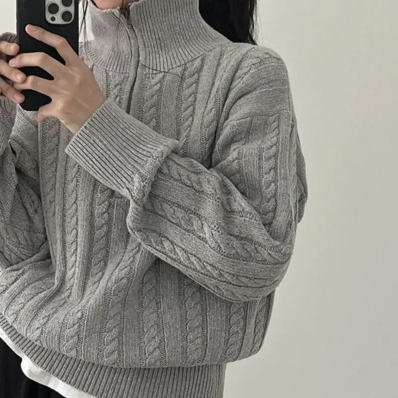 Knitted Zip Sweater