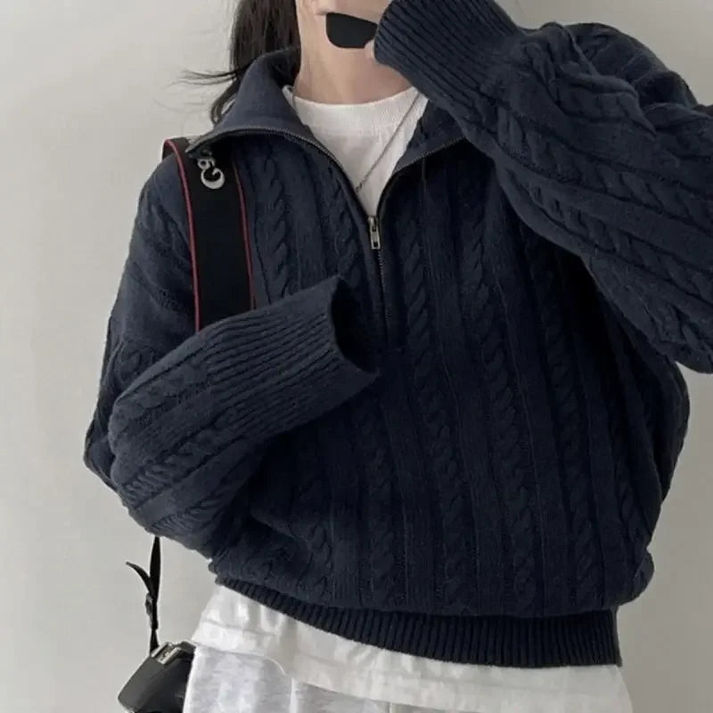 Knitted Zip Sweater